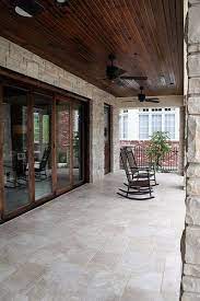 covered patio with wood ceiling house