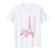 Amazon Com La Vie En Rose Lyrics Eiffel Tower Shirt Clothing