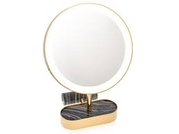 table top round metal mirror bella by