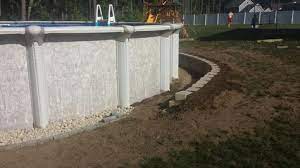 New Small Retaining Wall Around Ag Pool