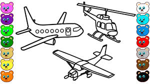 Coloring page wwii aircrafts boeing f17b fortress 1942. Coloring For Kids With Aircraft Helicopter Coloring Pages For Children Youtube