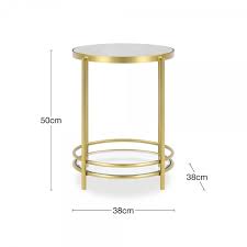 Roma Round Side Table White Marble