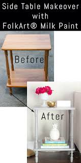 Side Table Makeover With Folkart Milk Paint Erin Spain