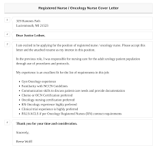registered nurse oncology nurse cover