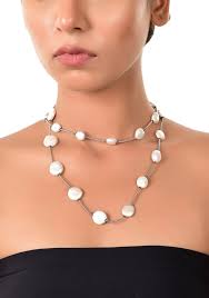 pearl sterling silver necklace sku6165