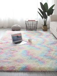 1pc tie dye plush rug modern polyester