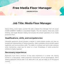 a floor manager job description