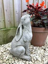 Rabbit Gazing Hare Stone Statue Animal