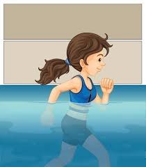 strong knees hips with water jogging
