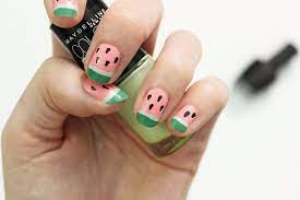 yummy watermelon nails in 4 simple