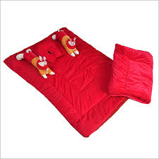 Red Velvet Baby Bed With Pillow