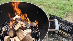 natural wood cooking on a charcoal