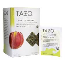 tazo organic peachy green flavored