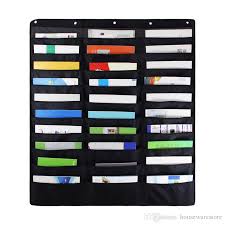 2019 Hanging File Folder Organizer 5 20 30 Pockets Metal Hangers Cascading Wall Organizer Perfect For Home Organization School Pocket Chart From