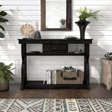 Furniture Of America Mefford 47 24 In Reclaimed Black Oak Rectangle Composite Console Table With 1 Drawer