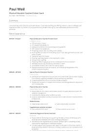Physical Education Teacher Resume Samples And Templates