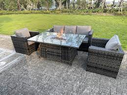 Fimous Pe Wicker 5 Seater Rattan Garden