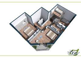 3d furnished floor plans total render
