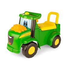 tomy johnny tractor ride on in white