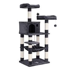 Feandrea cat tree tower condo scratching posts for kitten. Feandrea 56 3 Inches Multi Level Cat Tree With Hammock Cat Tower For Large Cats Upct15gyz Buy Online In Grenada At Grenada Desertcart Com Productid 203157575