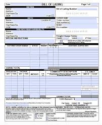 Bill Of Lading Sample Template 8 Resume Layout