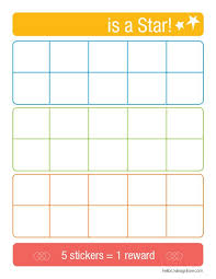 Reward Chart For Your Kid Fill Up The Squares With Stickers