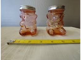 Pink Glass Honey Bear Salt And Pepper