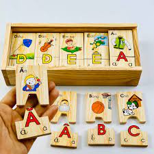 Đồ chơi gỗ trí tuệ- Kích thích sự phát triển trí não cho bé - Bộ tìm chữ  cái tiếng việt Mk00184