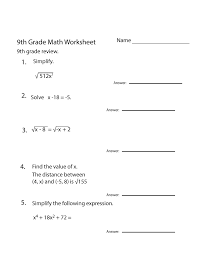 Apart from the stuff given above, if you need any other stuff in math, please use our google custom search here. Free 9th Grade Math Worksheets Printable 9th Grade Math Math Worksheets Year 9 Maths Worksheets