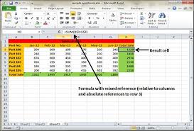 Formula Reference In Excel 2010