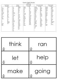 Dolch Sight Words Flash Cards And Word List