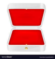 open white jewelry box with red velvet
