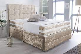 Vintage Crushed Velvet Divan Bed Set