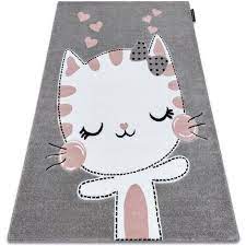 carpet pe kitty cat grey grey 80x150 cm