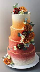 25 Pretty Fall Wedding Cake Ideas for 2021 | Autumn Wedding Cakes gambar png