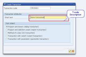 how to create transaction code in sap