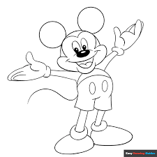 mickey mouse coloring page easy