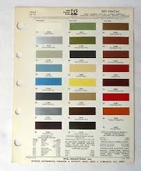 1975 Pontiac Ppg Color Paint Chip Chart