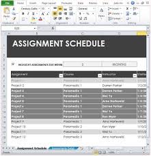 Task Assignment Schedule Excel Template Microsoft Office
