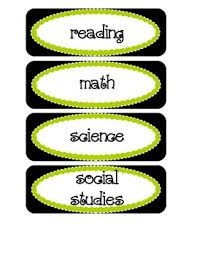 Common Core Objective Headers Signs For Pocket Chart In Black Green