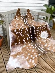 large rustic luxe faux axis deer skin