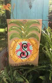 Handpainted Burlap Garden Flag