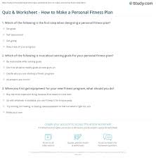 personal fitness plan