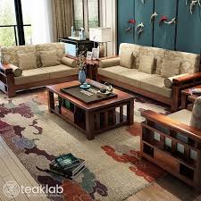 Buy Teaklab Wooden Sofa Set