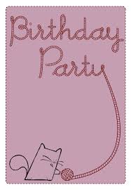 Free Printable Birthday Party Cat Invitation In 2019