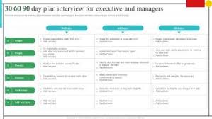 60 90 day plan interview for executive