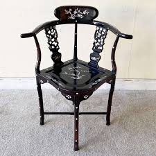 chinese mother of pearl inlay corner chair