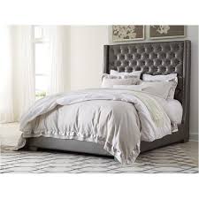 Ashley zarollina 6 piece faux croc leather twin bedroom set in silver. B650 78 Ashley Furniture King California King Upholstered Bed