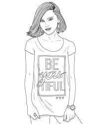 Colouring page, colouring book, coloring page, coloring book. Girl In T Shirt Coloring Page Free Printable Coloring Pages For Kids
