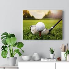Golf Art Canvas Driver And Ball On Tee